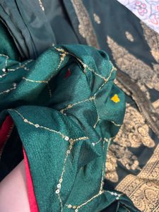 Green Sangria Suit Set With  heavy Dupatta