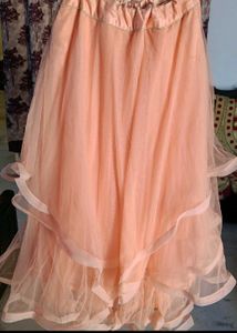 Crop Top With Frill Skirt And Long Sleeves