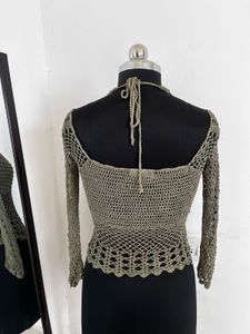 Crochet Knit Long Sleeve Top