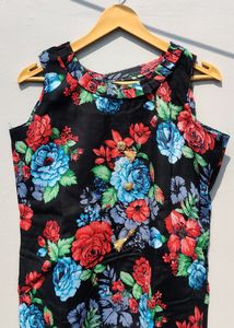 Black Floral Print Kurta 2