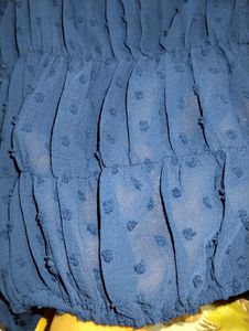 Neavy Blue Off Shoulder Crop Top