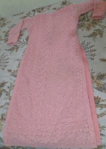 Pink Embroidered Kurta
