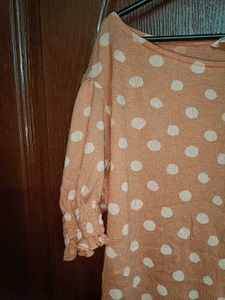 Peach Polka Dot Top