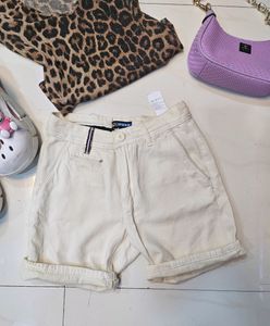 Off White Denim Shorts.