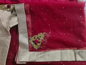 Red Lehnga With Crop Top