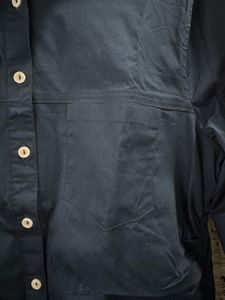 Original Mango Navy Blue Button-Down Shirt