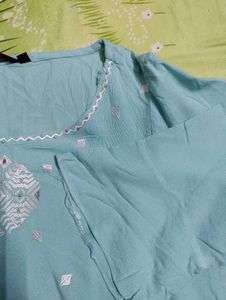 Light Blue Top With Threadwork