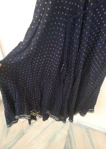 Festive navy blue sequin anarkali 💕