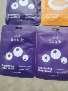 Pack Of 7 ❤️ Korean Sheet Masks and Foxtale Sheets