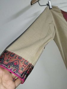 Beige Culottes Pants &amp; Kurta set