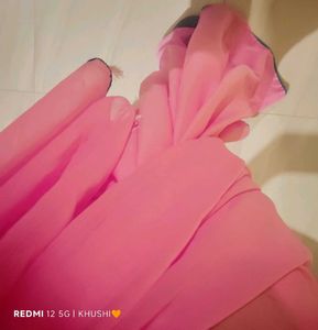 Pink Chiffon Saree
