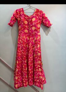 Elegant Floral Print Ethnic Gown