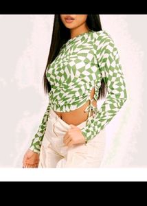 ONLY GREEN Full Sleeves ABSTRACT TOP