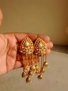 Pearl & Gold  KashmiriJhumka Earrings