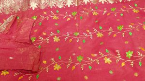 Rust Colour Saree With Blouse
