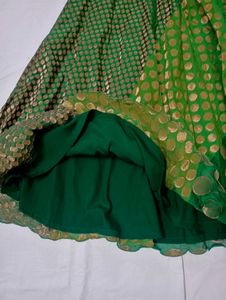 Green &amp; Gold Lehenga Choli