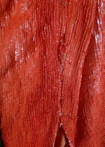 Orange Bodycon Sequin Dress