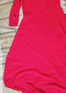 Bright Pink Dress with Sleeve Detail