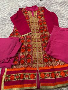 Pink Embroidered Kurta Set