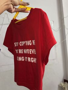 Red Graphic Crop Top