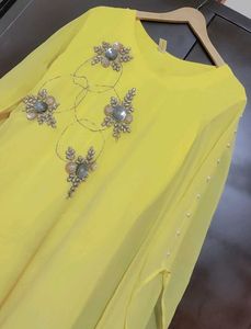 Yellow Embellished Kurta For 36 Bust