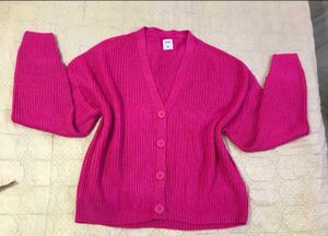 Pink Oversized Cardigan For Bust 38-44