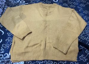 Cozy Mustard V-Neck Sweater