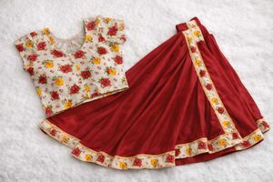 Floral Border Maroon saree