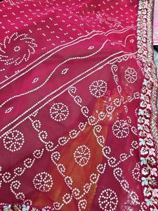 Maroon Bandhej Saree