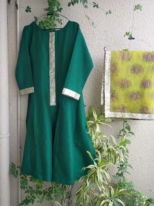Ahalya Emerald Green Anarkali Kurta With Dupatta