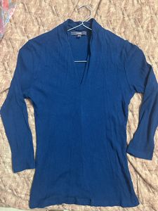 Ribbed Navy Blue Top