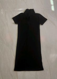 Black Bodycon Polo Dress