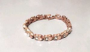 Rose Gold Heart &amp; Crystal Bracelet