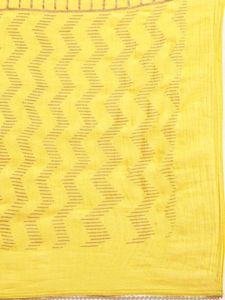 Yellow Printed Anarkali Suit
