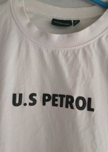 U.S. Petrol White Graphic Tee|OVER SIZED