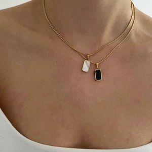 Black Stone Necklace Anti-tarnish