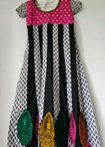Black & Pink Anarkali Kurta