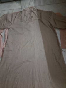 Tan Kurta Of Pure Soft Cotton - Traditional Style
