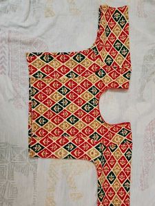 Red Patterned Strechable Blouse