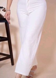 White High-Waisted Trousers