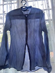 Zara Blue Striped Shirt