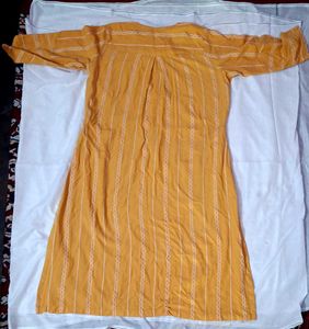 Mustard Embroidered Top