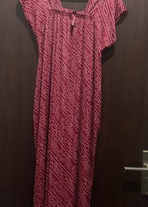 Not Used Maroon Printed Nighty
