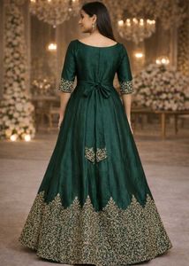 Elegant Green Embroidered Gown
