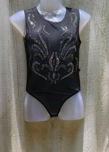 34207. Black Embellished Bodysuit