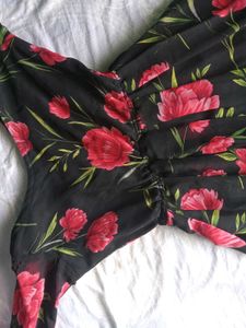 Floral Chiffon Midi Dress🌹🌺