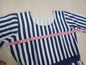 Blue &amp; White Striped Fit &amp; Flare Dress