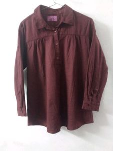 Maroon Cotton Shirt