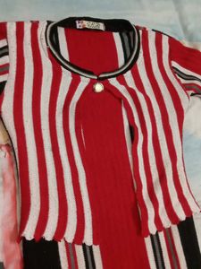 woolen Striped Knit Dress or kurta