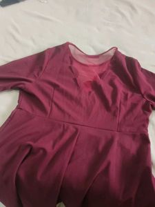 Burgundy Long Sleeve Dress